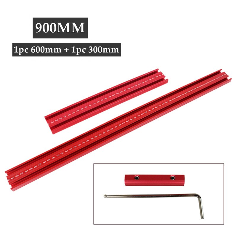 Track Saw Rail Parallel Guide Rail 300-1800mm Aluminium Alloy T-track Slot Woodworking Auxiliary Track: 900mm