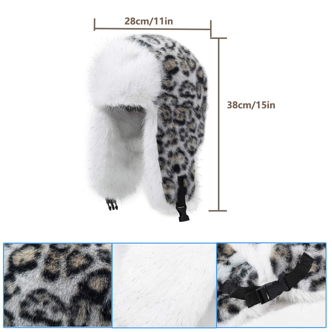 Trapper Hat Warme namaakbont muts met oorkleppen Winddicht Waterdicht Sneeuwskimutsen voor heren Dames Koud weer