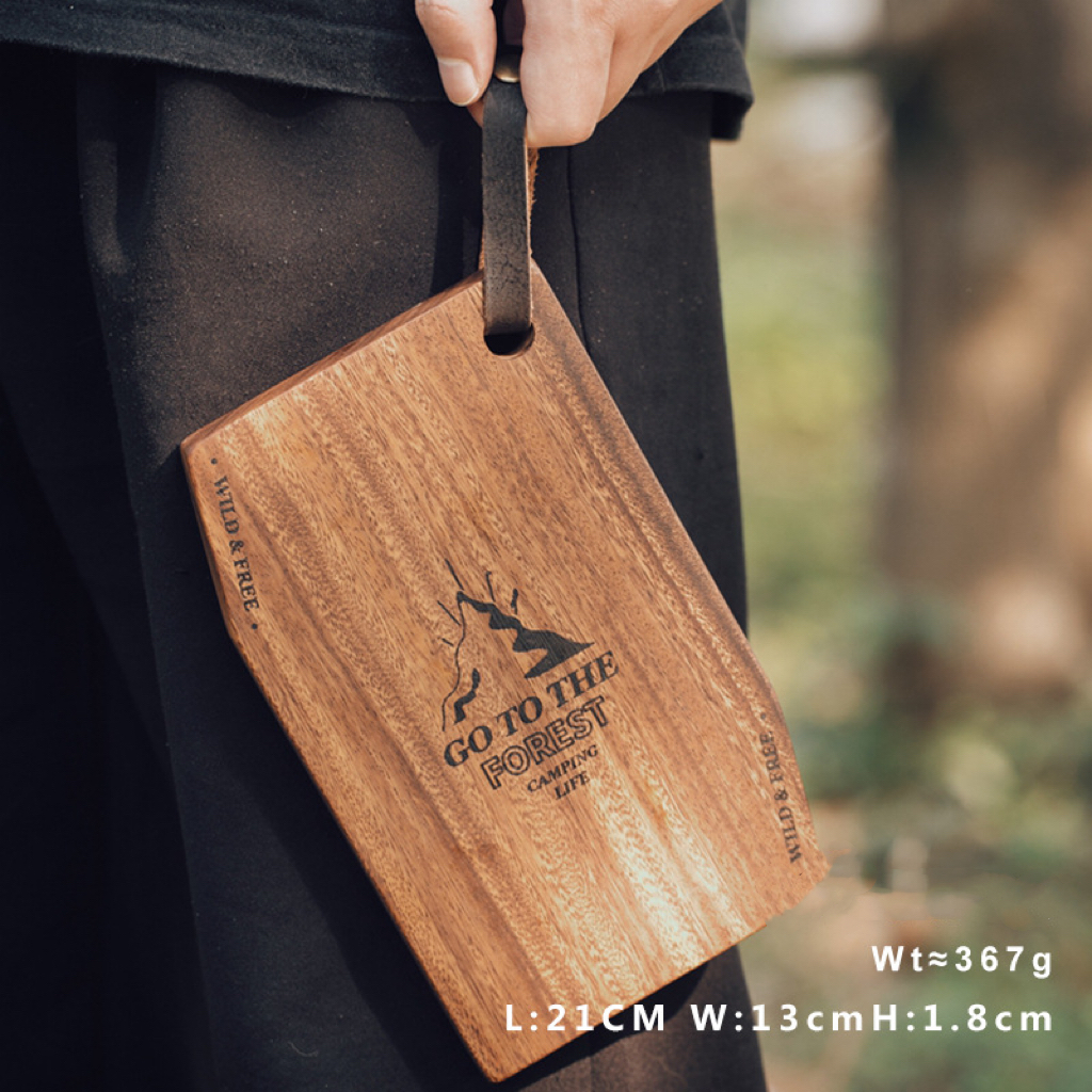 Small Camping Outdoor Portable Chopping Board High Wooden Travel Hiking Tent Survival Chopping Board Tray Steak Placemen: Red