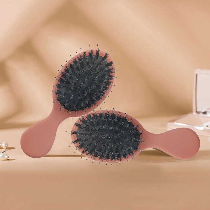 Airbag Massage Kam Vrouwelijke Netto Rode Dames Speciale Lange Haar Anti-Haaruitval Knopen Mini Draagbare Varken haren Kam