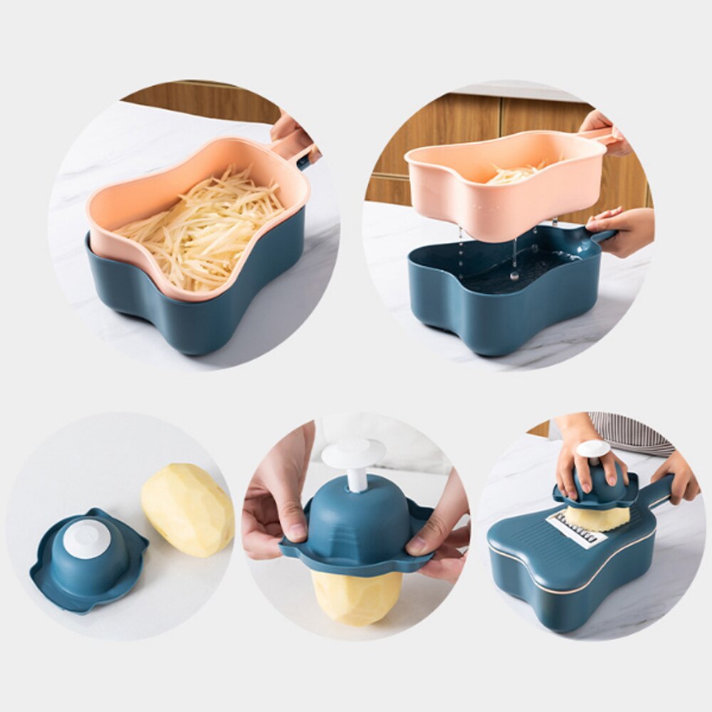 Guitar Shape Multifunctional Vegetable Cutter Kitchen Household Potato Shreds Cucumber Grater Slicing Cut Flowers Dicing Shaving