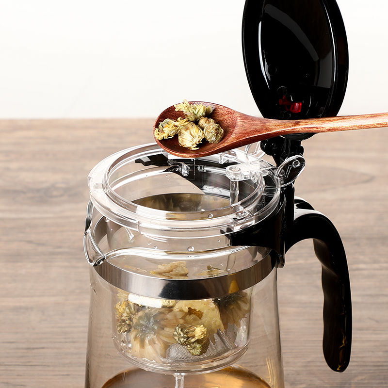 Tekanna värmebeständigt glas te krukor te infusionsanläggning kinesisk kung fu te uppsättningar vattenkokare kaffeglas tillverkare bekvämt kontors te set