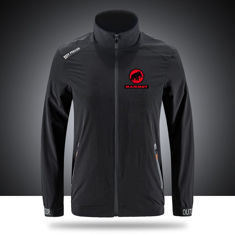 Marmot-Chaqueta de deporte delgado con logotipo de elefante para hombre, chaqueta suave y cómoda con cremallera para exteriores, estampado frontal informal, talla asiática: 1 black / L