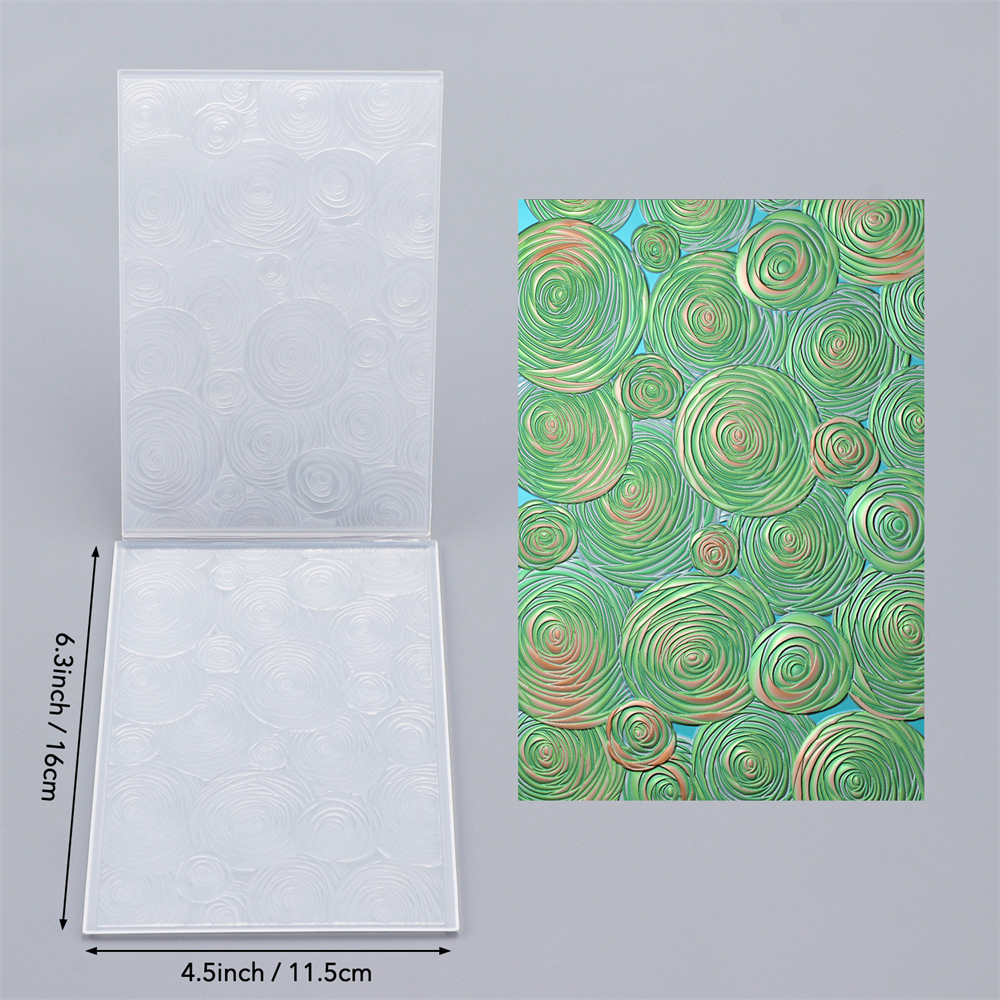 Carpeta de estampado con textura 3D, carpeta de estampado de fondo del Día de San Valentín para plantilla para hacer tarjetas, manualidades de álbum de recortes: Verde claro