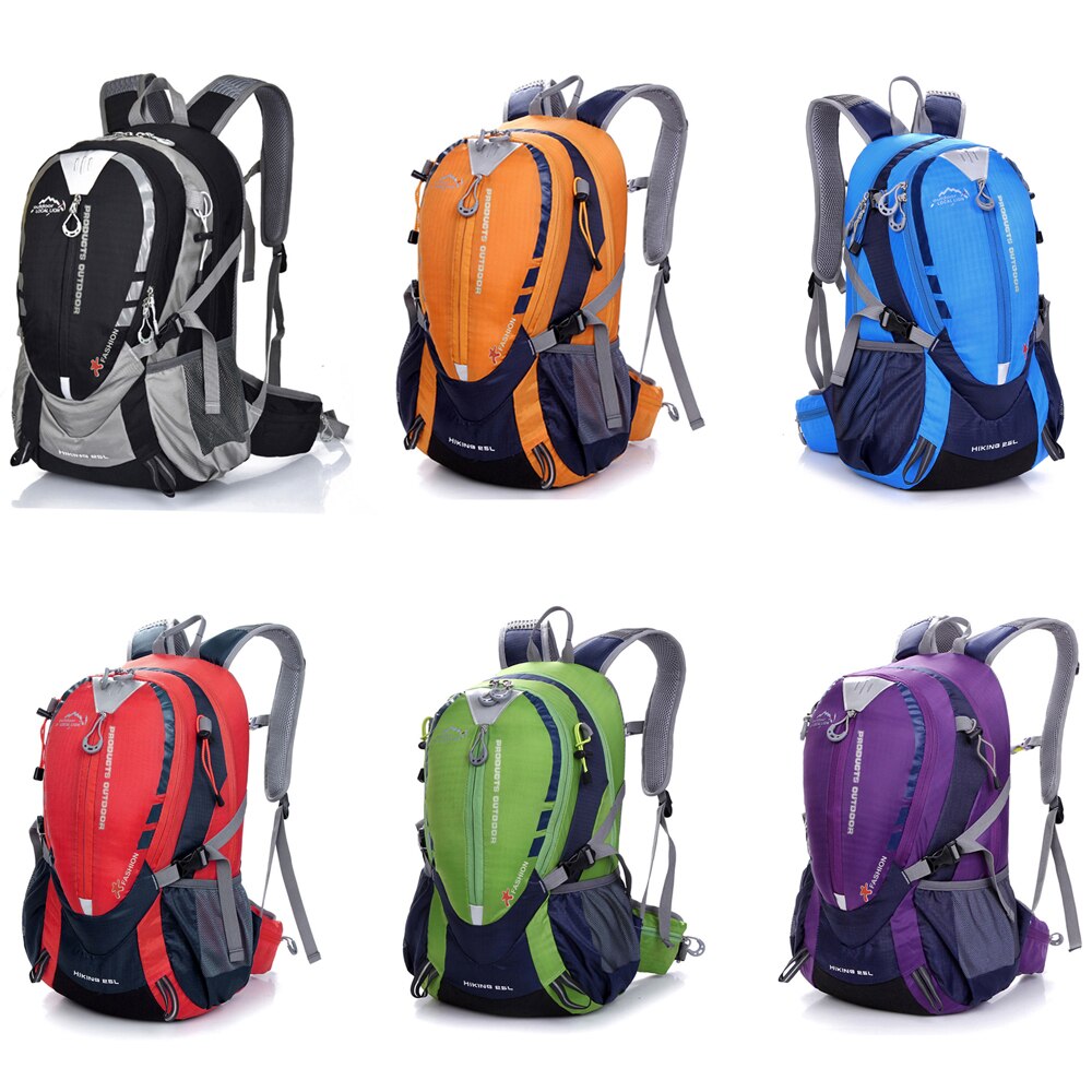 Nylon utomhusväskor 25l cykelryggsäckar män kvinnor vandring camping promenader sportryggsäck 441#