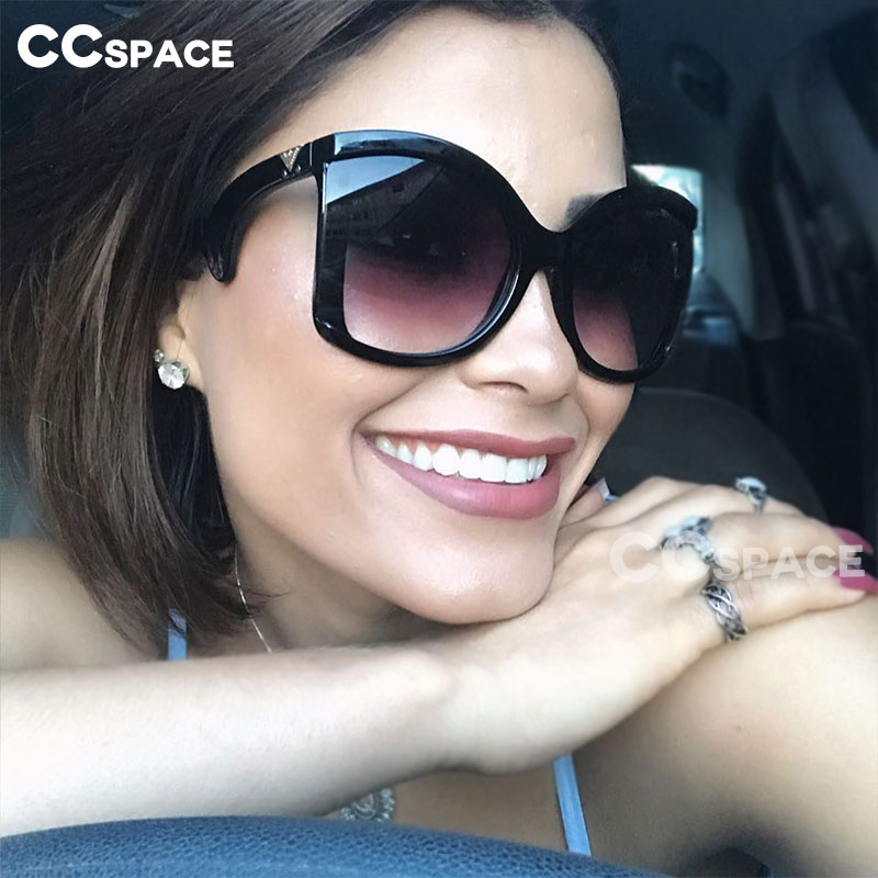 CCSPACE 6 couleurs 42g lunettes de soleil yeux de chat femmes lunettes de pliage jambes lunettes créateur femme dégradé nuances 45309