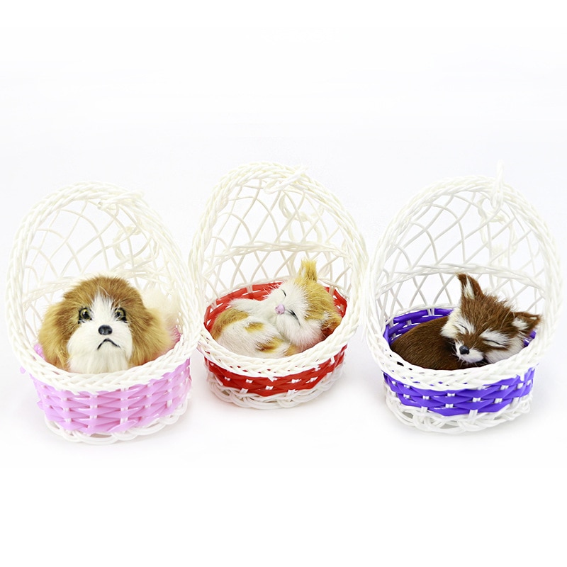 Cesta colgante con forma de gato de simulación, artesanía de juguete de felpa, juguetes blandos de para estudiantes y niños, decoración para de vacaciones, peluches de vocalización