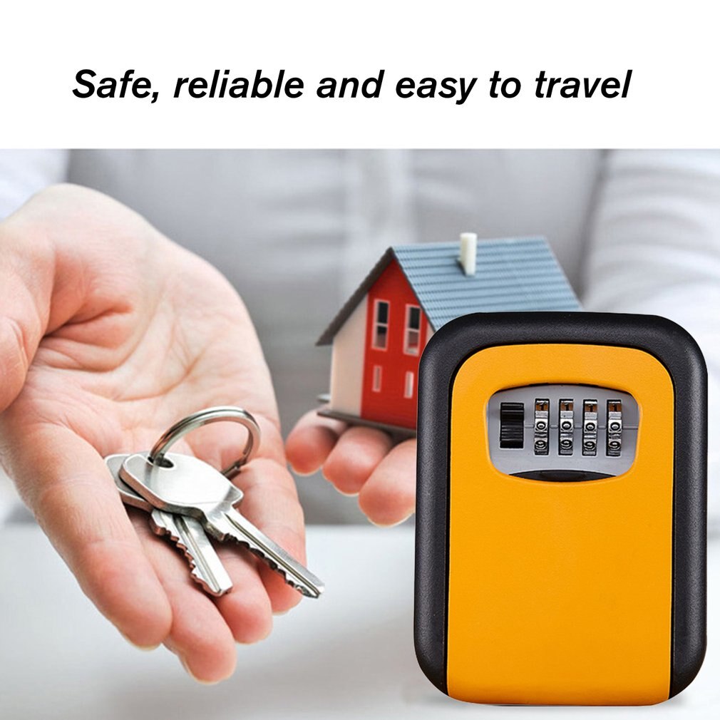 Alloy Code Lock Key Box Keysafe Password Security Code Lock Travel Security Padlock Key Storage Password Boxes: orange