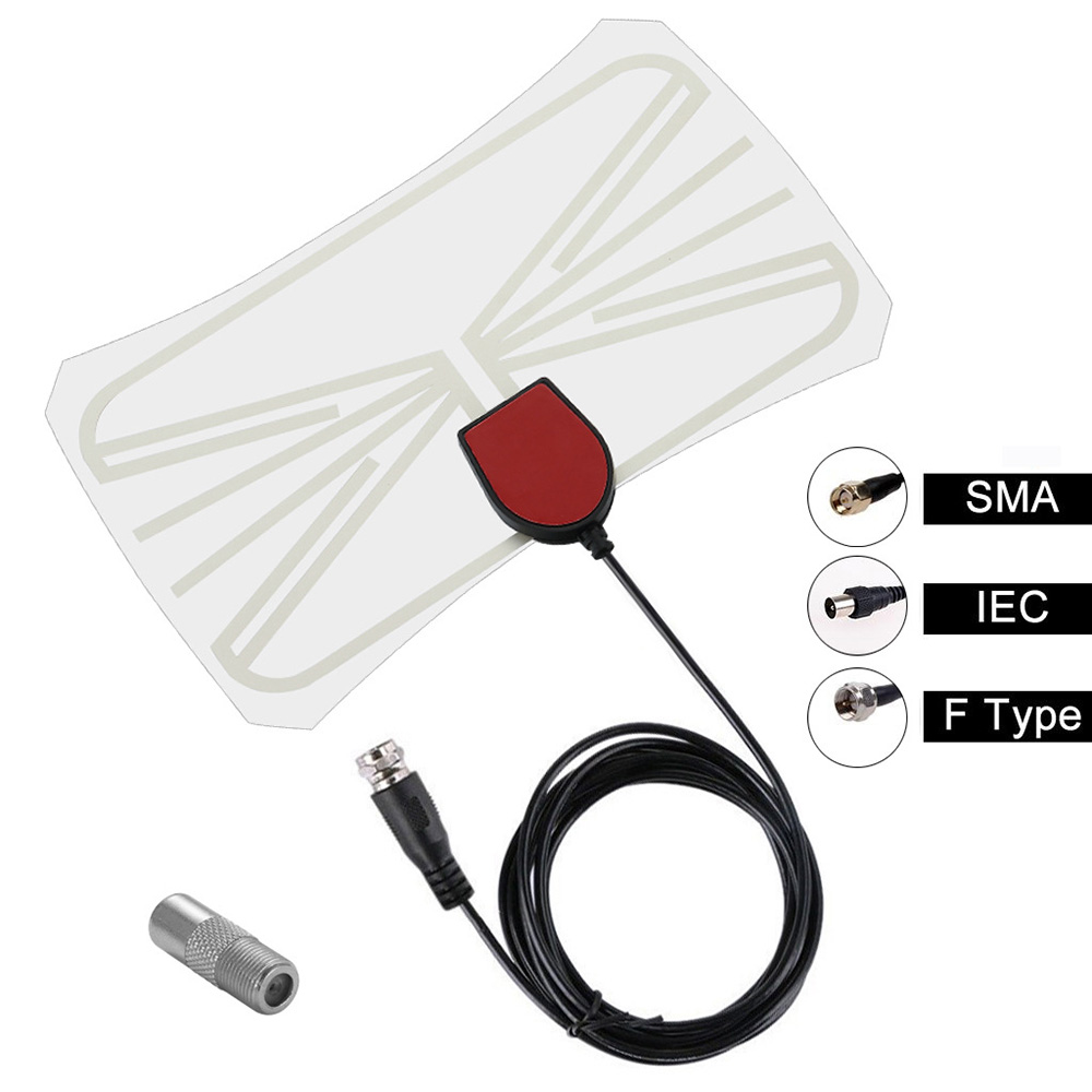 Indoor Digital Antena TV Aerial Amplified HDTV Antenna 1080P Freeview Local Channel Broadcast F - Head With TV Adapter