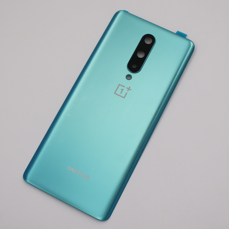 Original Für eins Plus 8 Zurück Batterie Abdeckung Gehäbenutzen Tür Hinten fallen Mit Kamera Rahmen Glas Objektiv Für OnePlus 8 + Klebeband: matt Grün