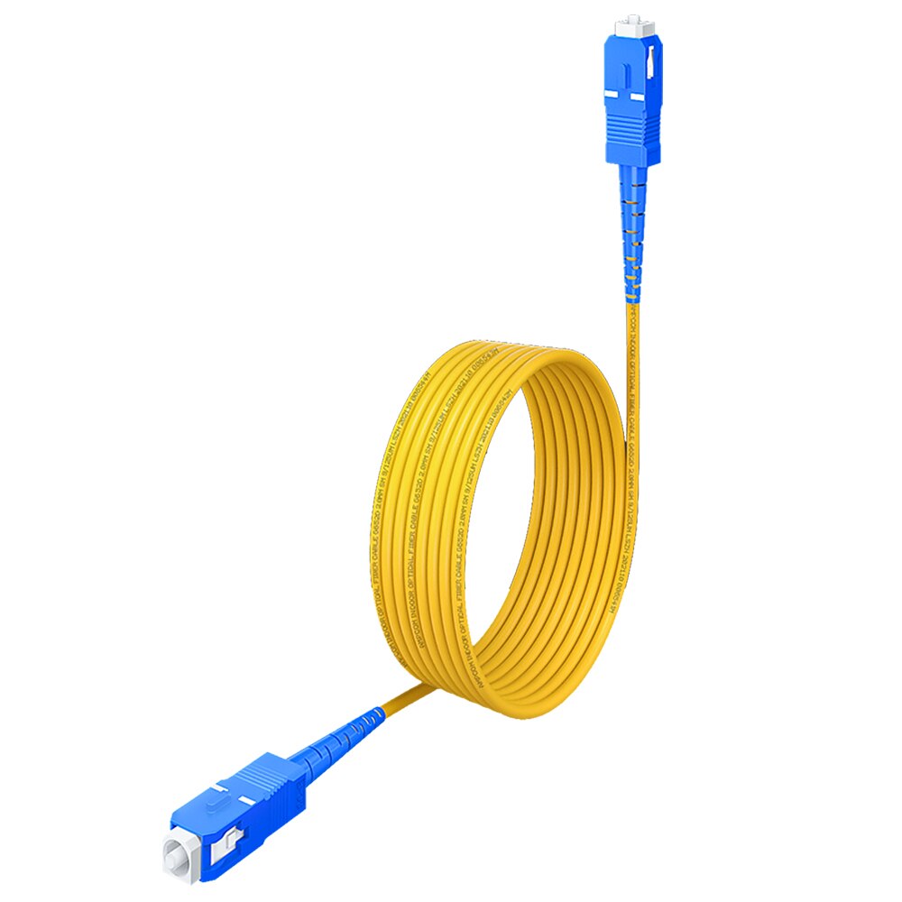 AMPCOM Fiber Optic Patch Cable, SC to SC UPC Singlemode Simplex SMF 9/125μm Bend Insensitive LSZH Jacket Fiber Optic Cord: 1M