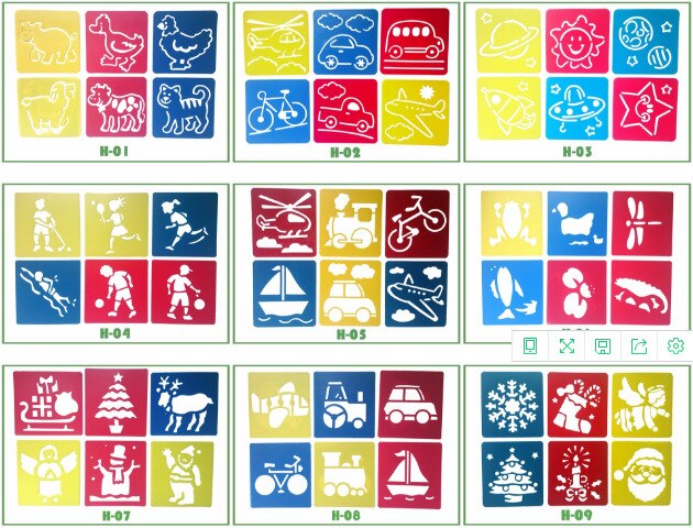 108 allerlei Figuren Schilderen Templates Voorschoolse Vroeg Onderwijs Tekening Tools Stencil voor Kids Air Brush/Spray voor Muur /venster