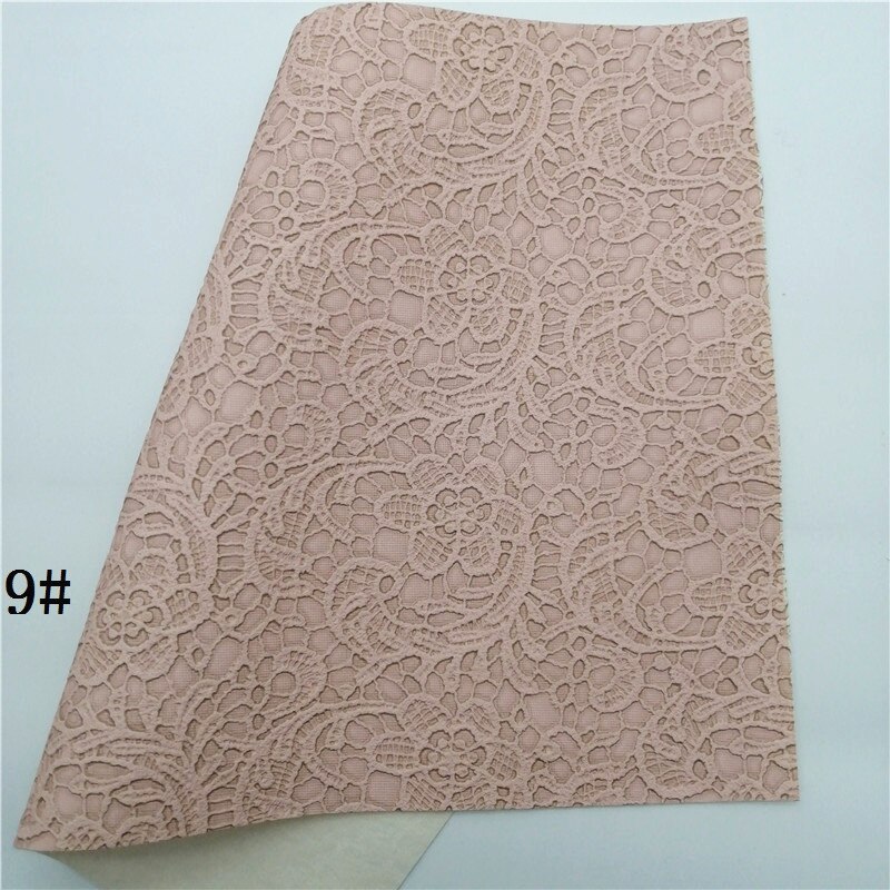 Pastel Colors Lace Embossed Synthetic Leather Faux Fabric Sheets Felt Backing Vinyl For Earrings bag Bows DIY 21X29CM GM2322A: 9