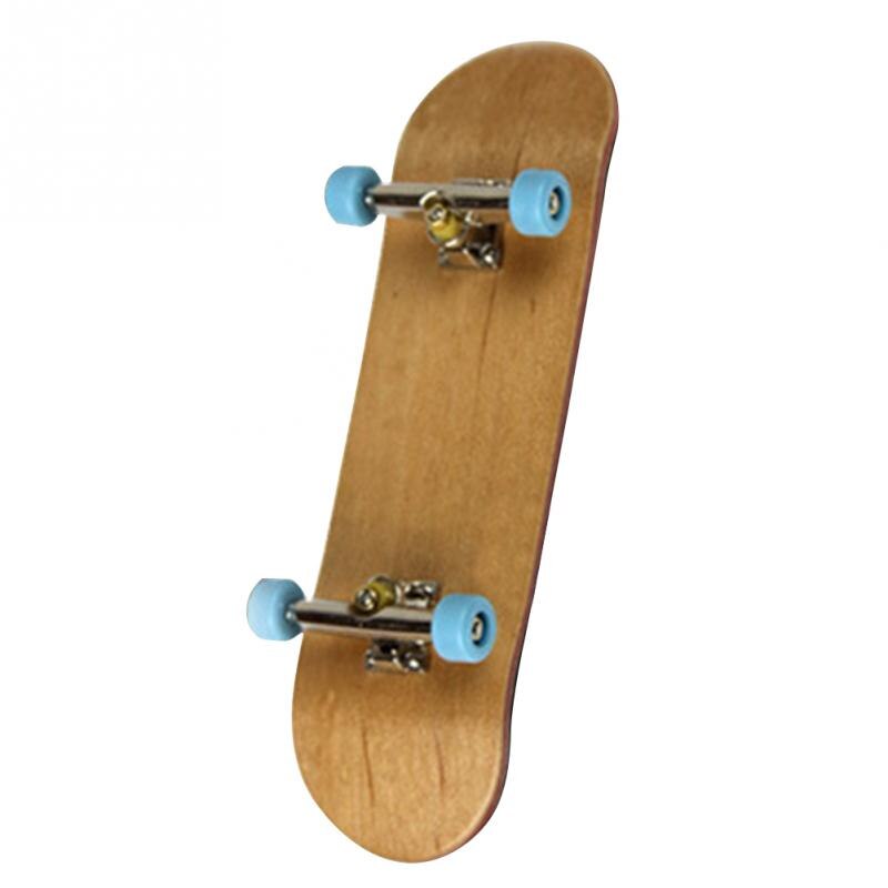 Træ fingerboard finger skateboard træ basic fingerboards med lejer hjul skum tape sæt finger skateboards: Lyseblå