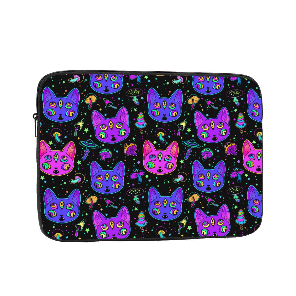 Shockproof Case 12 13 15 17 Inch Men Women Psychedelic Cat Laptop Bag Sleeve Notebook Sleeve Cover Bag