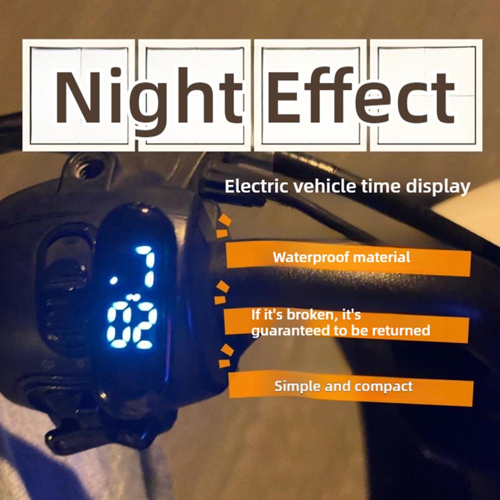 Digitaalinen aikanäyttö moottoripyörän sähköskootteriin kannettava elektroninen kello vedenpitävä valoisa digitaalinen näyttö led-kello