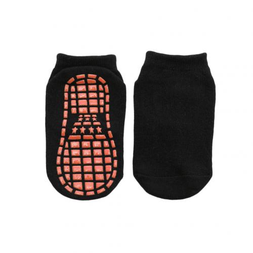 Meias de algodão infantis, meias de algodão para meninos e meninas, antiderrapantes, cor sólida, respiráveis, elásticas, esportivas, grossas no tornozelo nova varal: 1  5Y Black