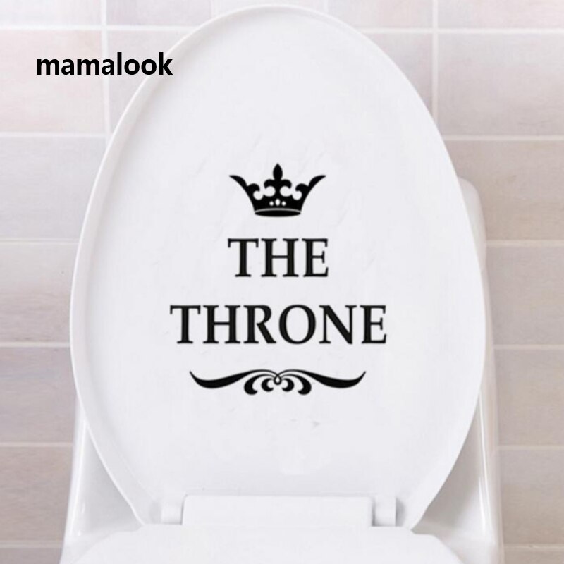 16X18CM THE THRONE Funny Interesting Toilet Wall Sticker Bathroom Decoration Accessories Home Decor