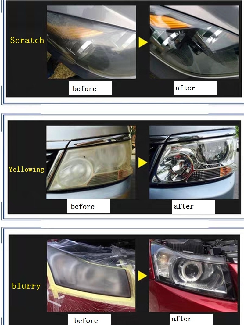 Pasta de polimento 800g para lente da lanterna, conjunto polimento de vidro, farol automotivo, reparo da camada hidrofóbica, reparo de arranhados, não abrasivo