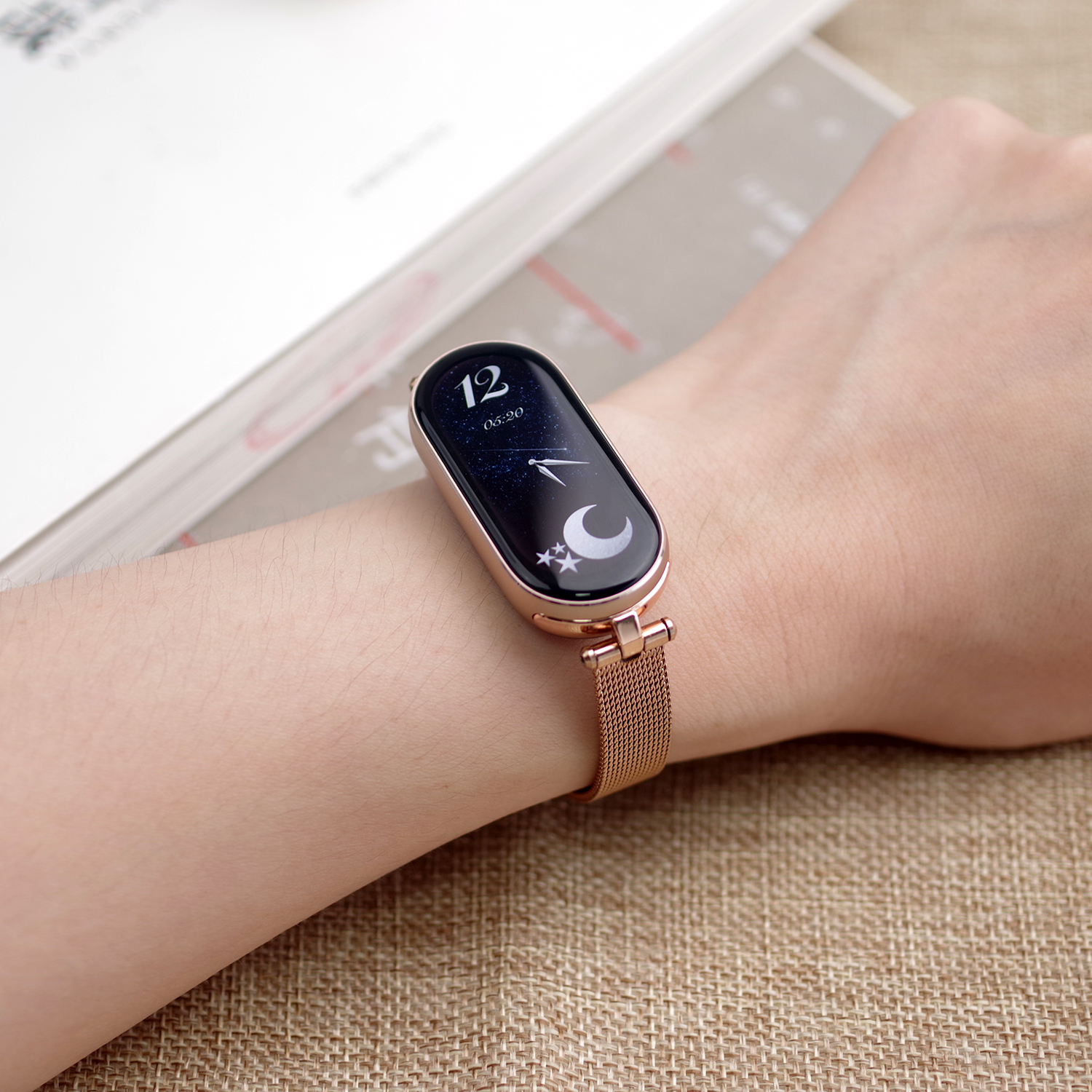 Correa para Mi Band 9 8 pulsera para Xiaomi Smart Band 8 7 5 6 4 3 NFC versión Global mujeres niñas pulsera de malla de Metal para reloj