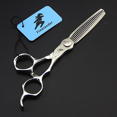 de 6 pulgadas Damasco recta de adelgazamiento de corte de pelo tijeras de peluquería Estilo tijeras de corte de la personalidad de la pintura: Thinning Scissor