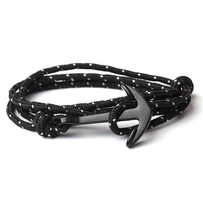 Niuyitid mænd armbånd hånd tilbehør sort anker armbånd dreng charme homme smykker justerbar: A10