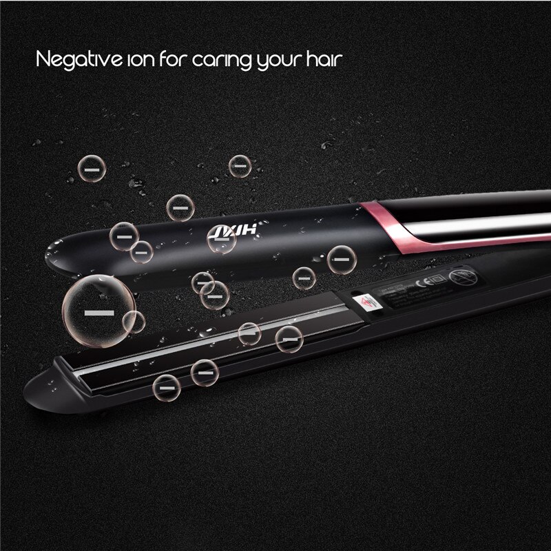 Infrared Hair Straightener 2 in 1 Curler Hair LED Display Flat Iron Negative Ion Hair Straightening Curling Iron