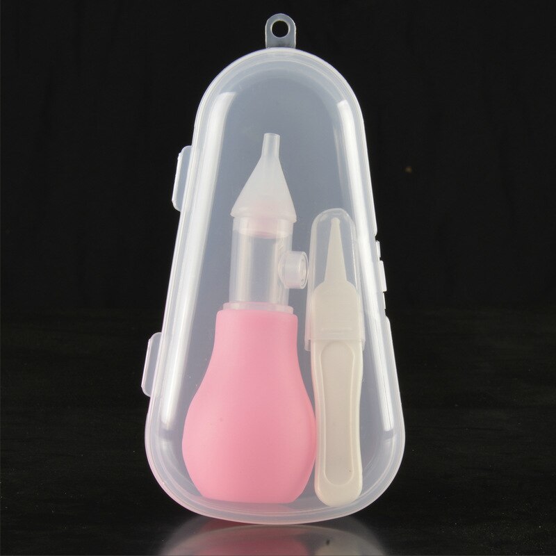 3pcs/set Newborn Baby Safety Nose Cleaner Kids Vacuum Suction Nasal Aspirator Set Infants Medicine Dropper Accessories Baby Care: rose red