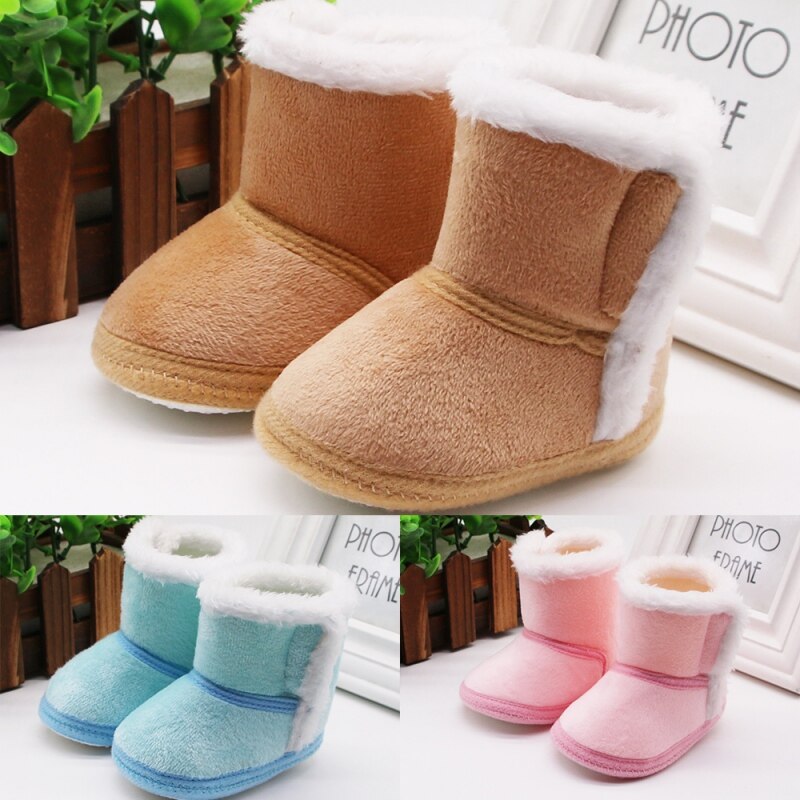 Warm Newborn Toddler Boots Winter First Walkers baby Girls Boys Shoes Soft Sole Fur Snow Booties for 0-18M First Walkers