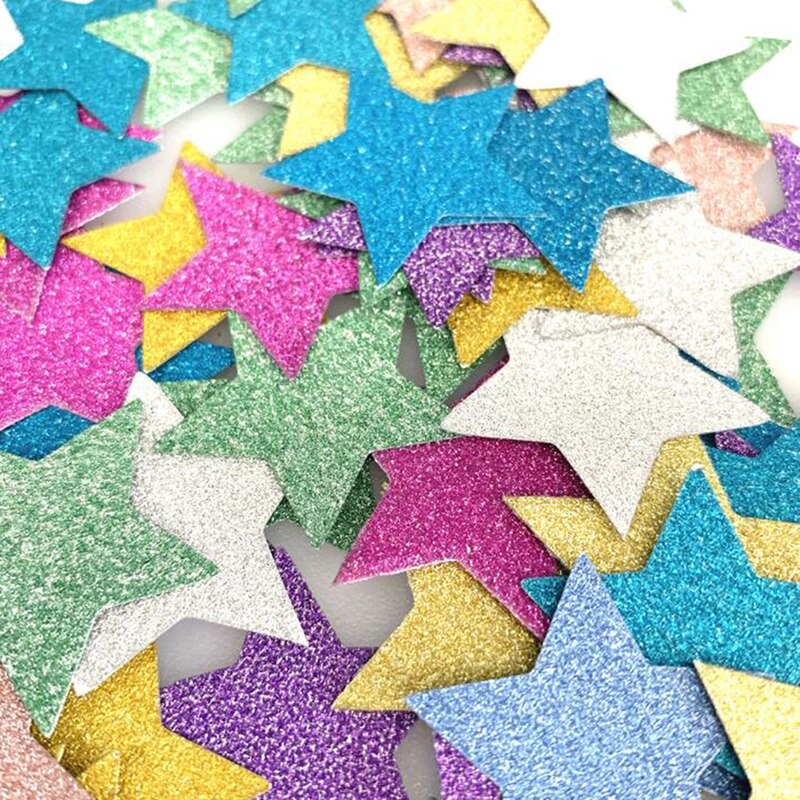 Caja de decoración de relleno estrella de cinco puntas redonda amor Confetti decoración de boda decoración de dispersa a mano: multicolor star