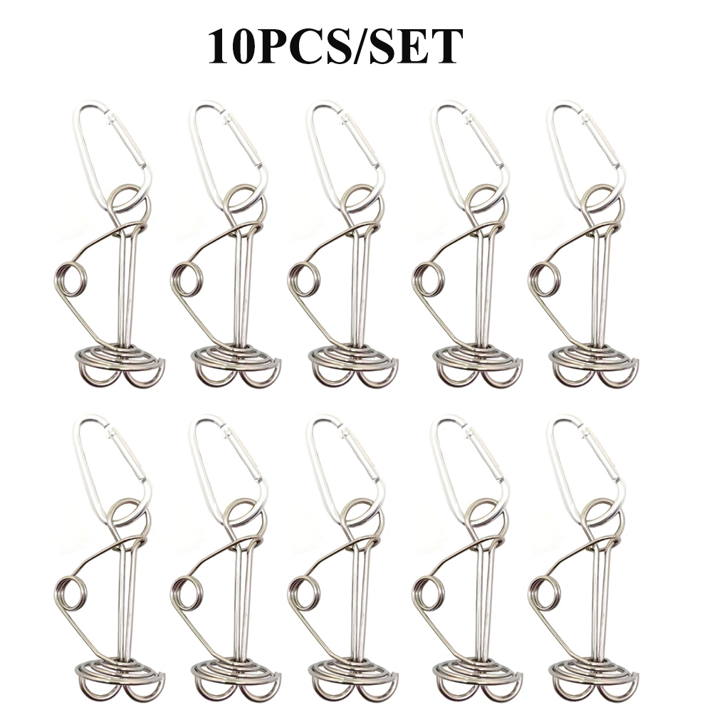 Kołek do pokładu ośmiornicy w kształcie spirali z karabińczykiem, klamry do liny wiatrowej, paliki do namiotu, kołek do deski sprężynowej, 5 szt., 10 szt.: Jasno szary