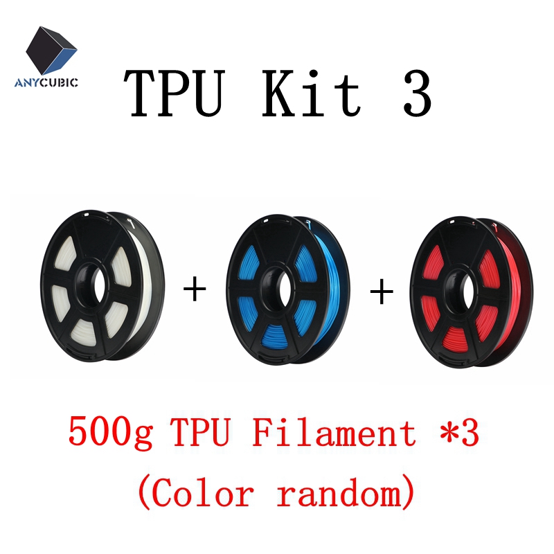 ANYCUBIC TPU Filament Kit For 3D Printer 1.75mm Flexible Color Optional 500g/Roll Rubber Consumables 3D Printer Material Kit: TPU Kit 3