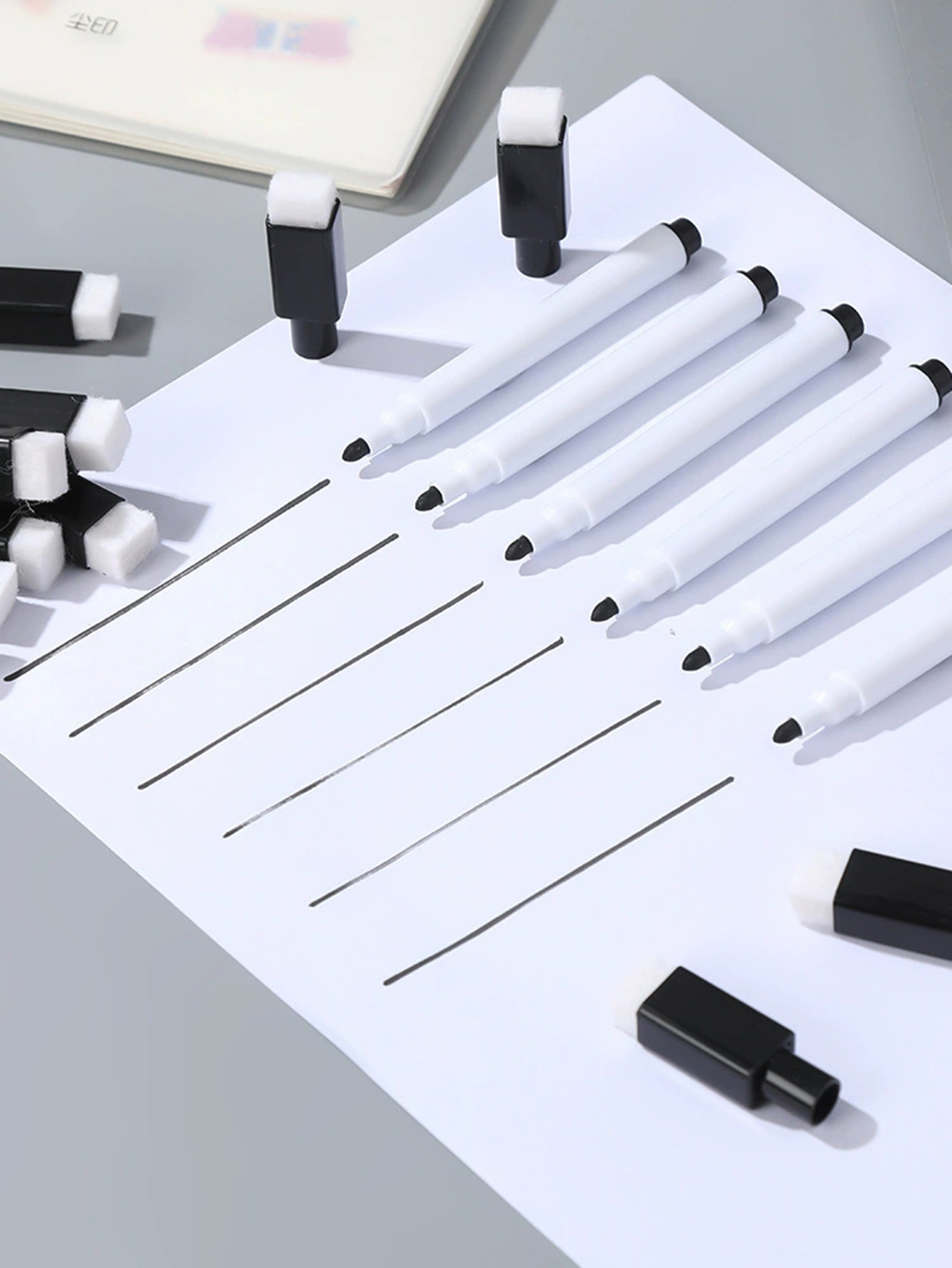 10 stuks magnetische whiteboard pen zwart/kleur wit bord markers ingebouwde gum school kantoor graffiti tekenpen benodigdheden