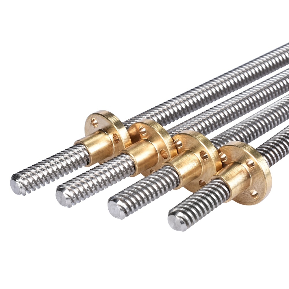 T8 Lead Screw Leadscrew With Copper Nut 3D Printer Parts Linear Screw Trapezoidal Screw Rod Slide Screw