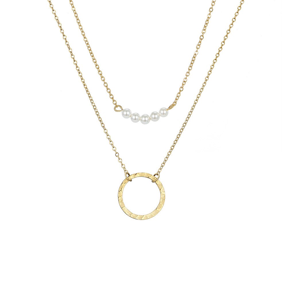 Visunion 316L Edelstahl Halskette Minimalistischen Perle kreis für Frauen Mädchen Elegante exquisit Kreis Runde Halskette Schmuck