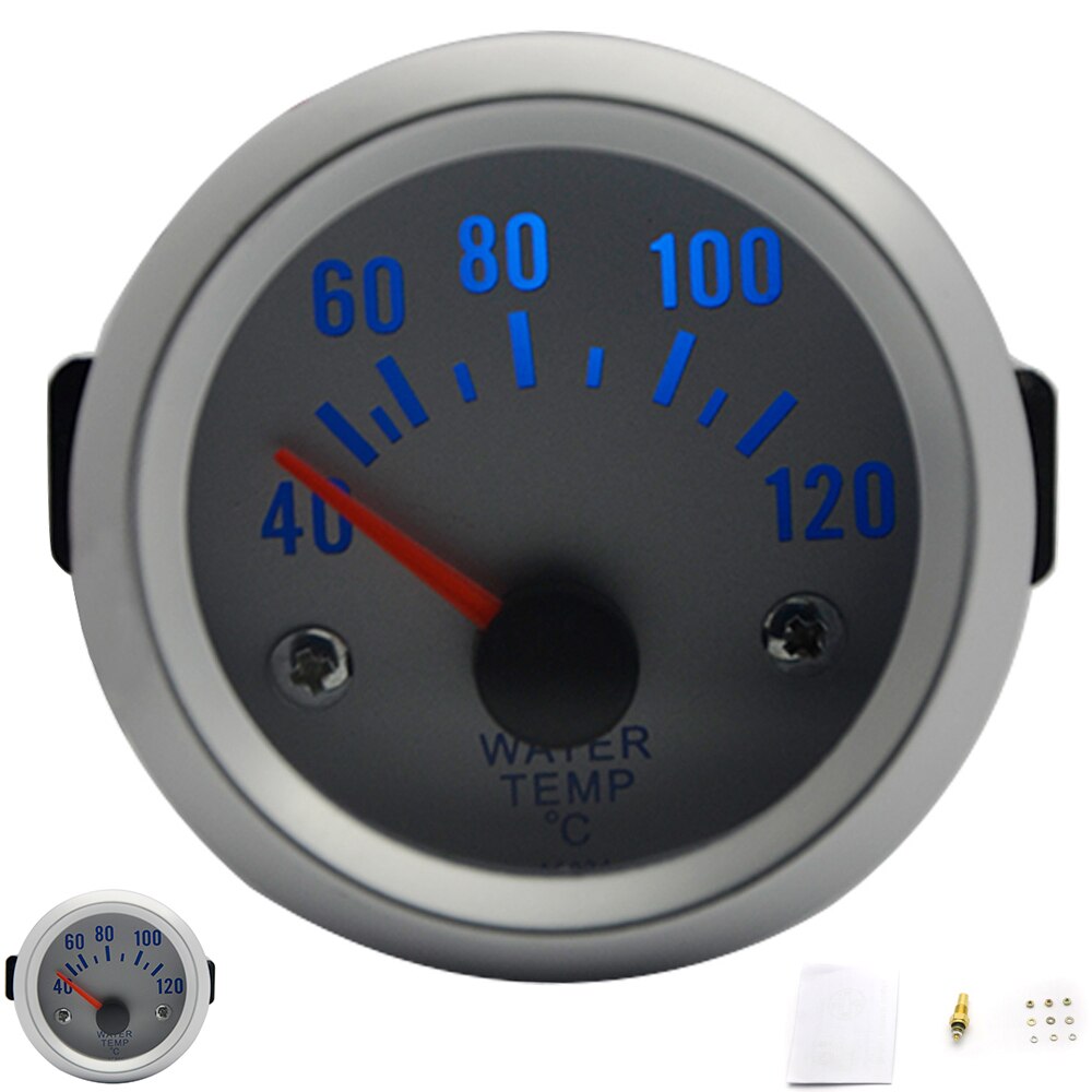 Depåtuning 2 &quot; 52mm led bilboost/vattentemp/oljetemp/oljetryck/varvräknare/volt/vakuummätare+mätare: Vattentemperatur