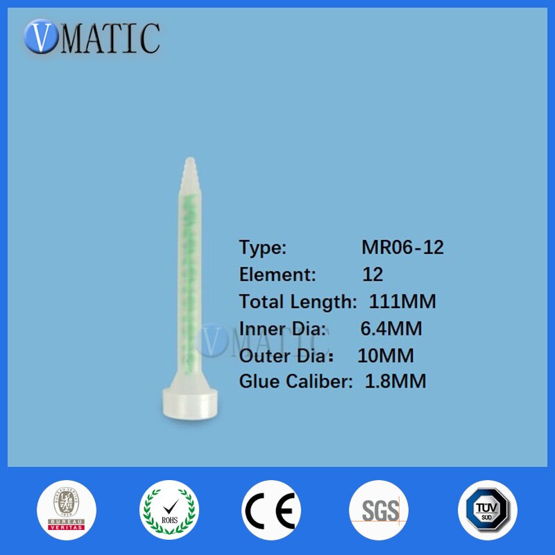 Resin Dynamic Mixer MR06-12 Mixing Nozzles Plastic Static Mixer Tube For Glue Machine Filling