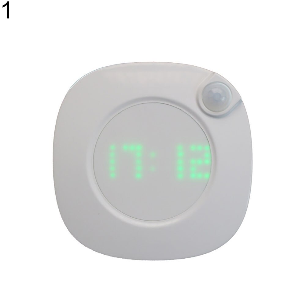 Lámpara LED con Sensor de movimiento, luz nocturna con pantalla Digital de hora, reloj para dormitorio y baño: 1