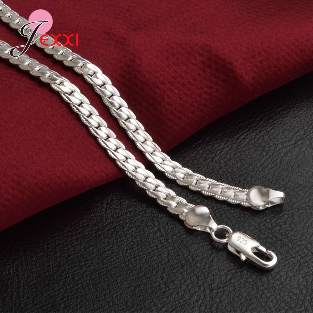 925 sterling sølv halskæde populære kantstenskæder link mænd kvinder choker  s925 sølv mandlige kvindelige tilbehør