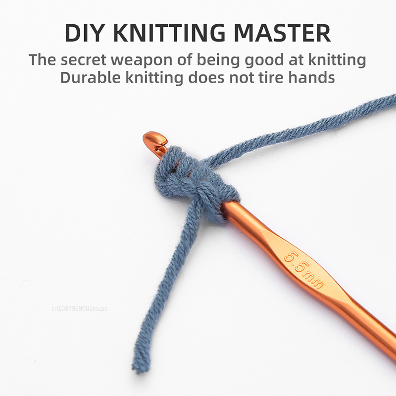 Agujas de ganchillo de aleación de aluminio para costura, gancho de doble cabeza para manualidades, tejido hecho a mano, hilo para tejer ropa, herramientas para principiantes, 2/0- 7/0