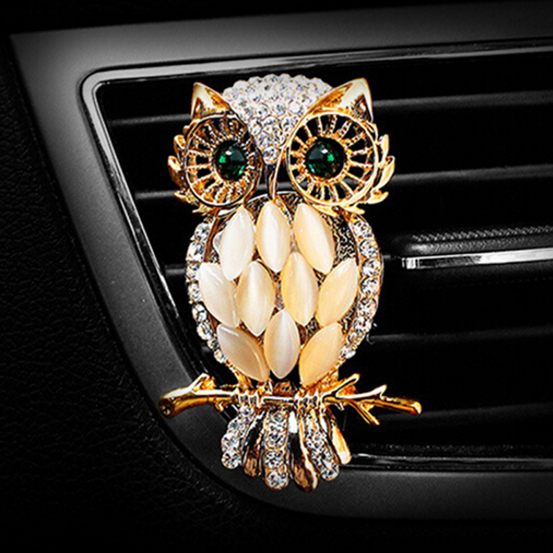 Diamant luksus bil logo parfume bil køretøj luftudløb ugle parfume klip opfrisker diffusor ornament