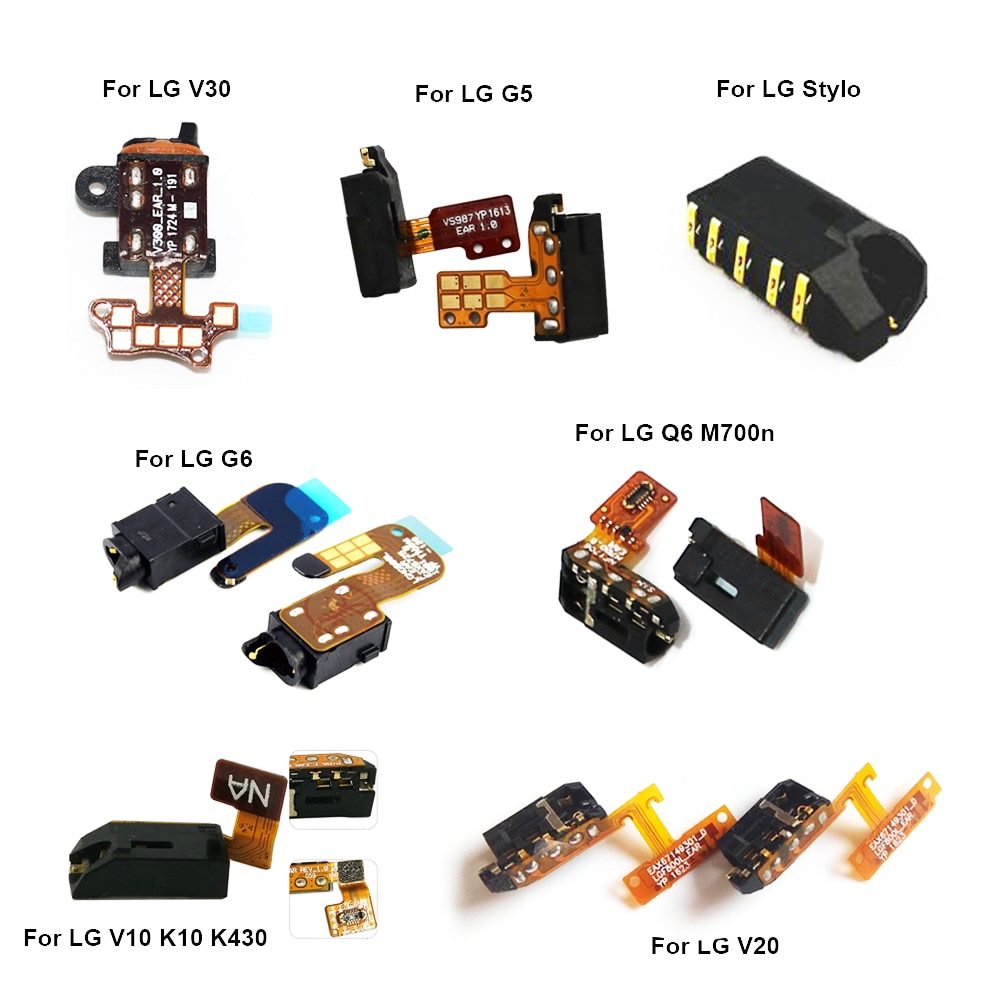 Original Audio Jack Flex Cable for LG V10 K10 K430 Earphone Headphone Plug Replacement Parts for LG G6 G5 V20 V30 Q6 Plug