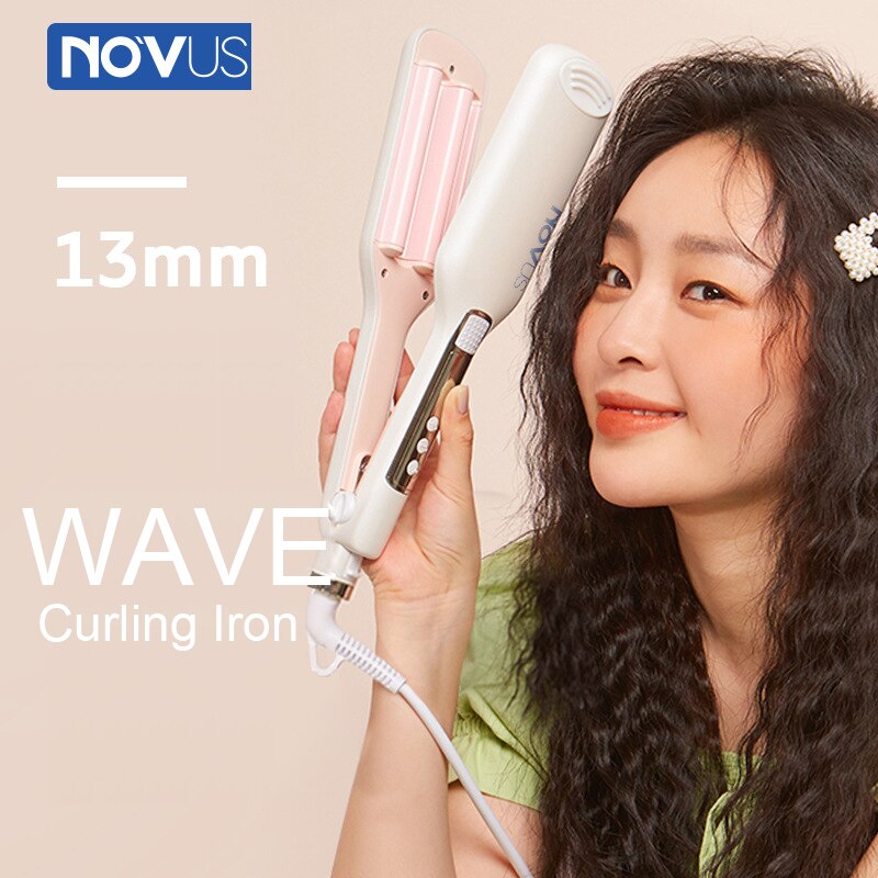 NOVUS-Rizador de pelo eléctrico de cerámica, varita de hierro de calentamiento rápido, rizador de pelo, herramientas de estilismo, 13mm