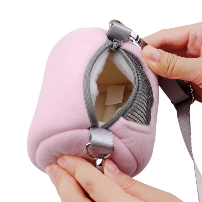 Portable Rodent Rat Cage Bag Travel House Shoulder Strap Detachable Breathable Mesh Hamsters Carrier Bags Pet Supplies