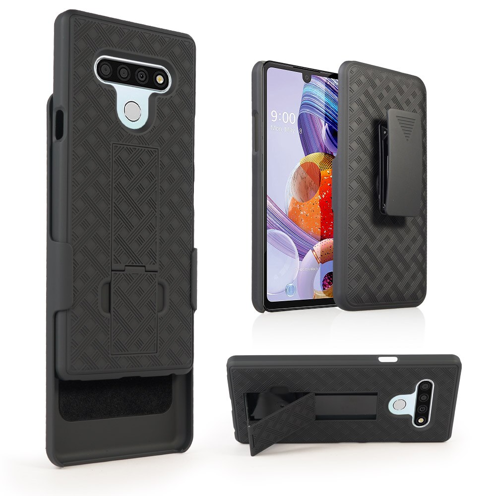 2in1 Armband Phone Case Sports Running Arm Band Wristband Holder Belt Clip Case For LG Stylo 6 Hard Back Shell Cover