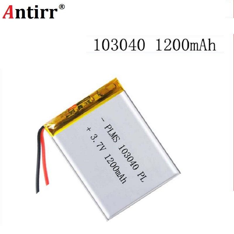 3.7V 1200mAh 103040 Polymer lithium ion / Li-ion battery for MP3 cell phone speaker power bank DVD GPS VR DVR MP4