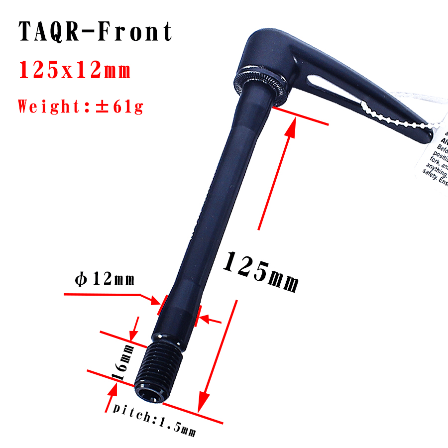 Fiets Steekas Snelspanner Super Licht Aluminium Voor Achter Wiel Spies Voor Mtb Frame 125X12Mm 125X15mm 180x12mm: Front 125X12mm