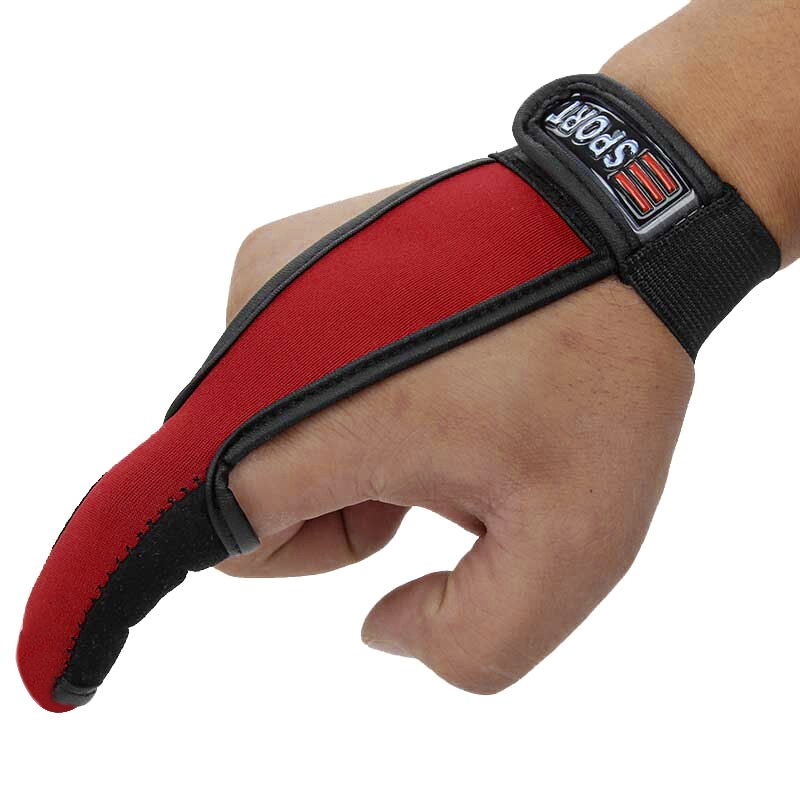 gants de protection doigt unique pour la pêche bout des doigts nu pêcheurs Surfcasting gant antidérapant outil de pêche en mer: Rouge