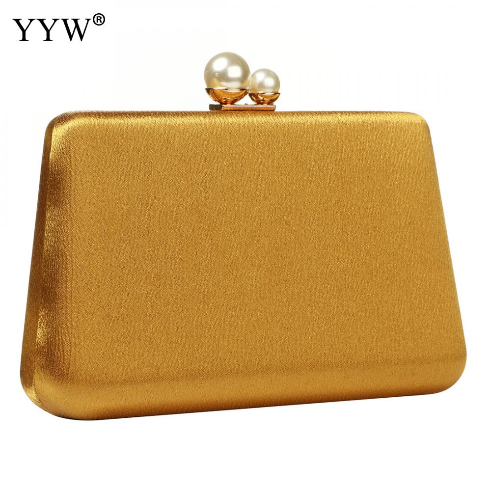 Golden Women Dinner Bag Simple Buckle Bag Handbag Wedding Dinner Party Chain Shoulder Bag Women Evening Bags