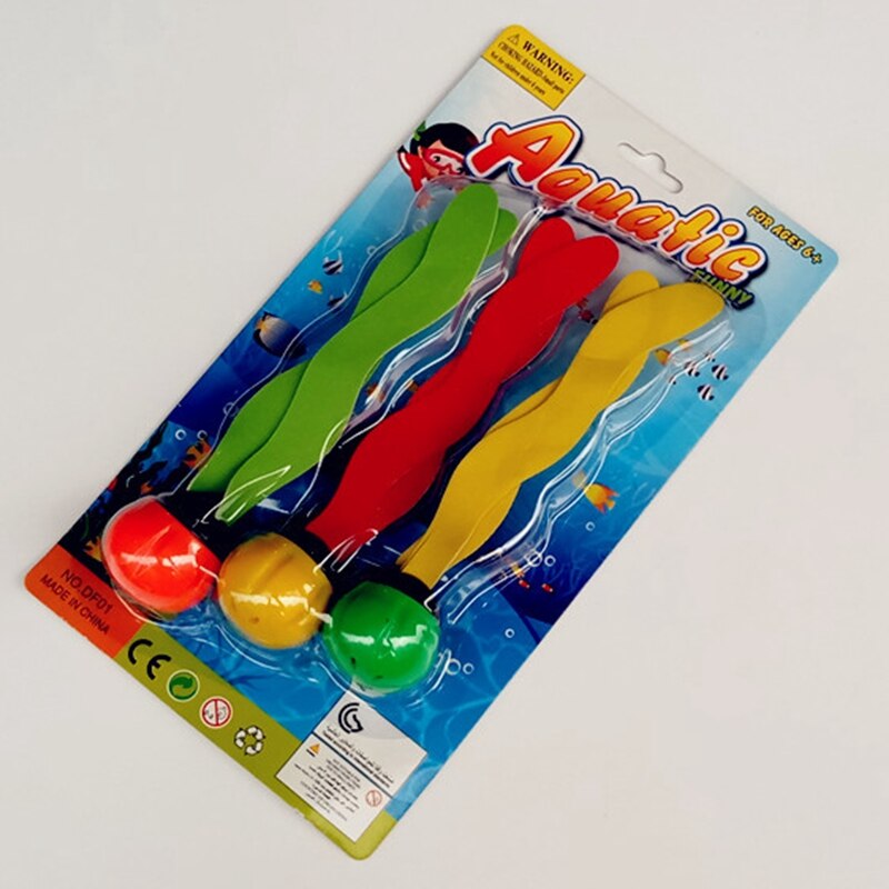 Juguetes de natación para niños y niñas, juguetes de agua para piscina con césped marino de entrenamiento de buceo 3 unid/set